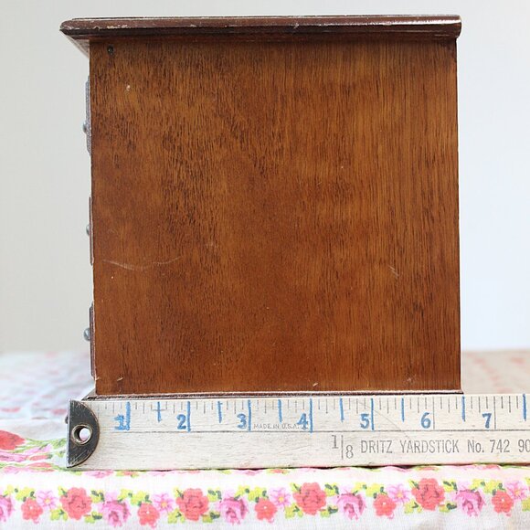 Vintage Wood Jewelry Box: 1970s Vanity Storage with Drawers - Picture 9 of 16